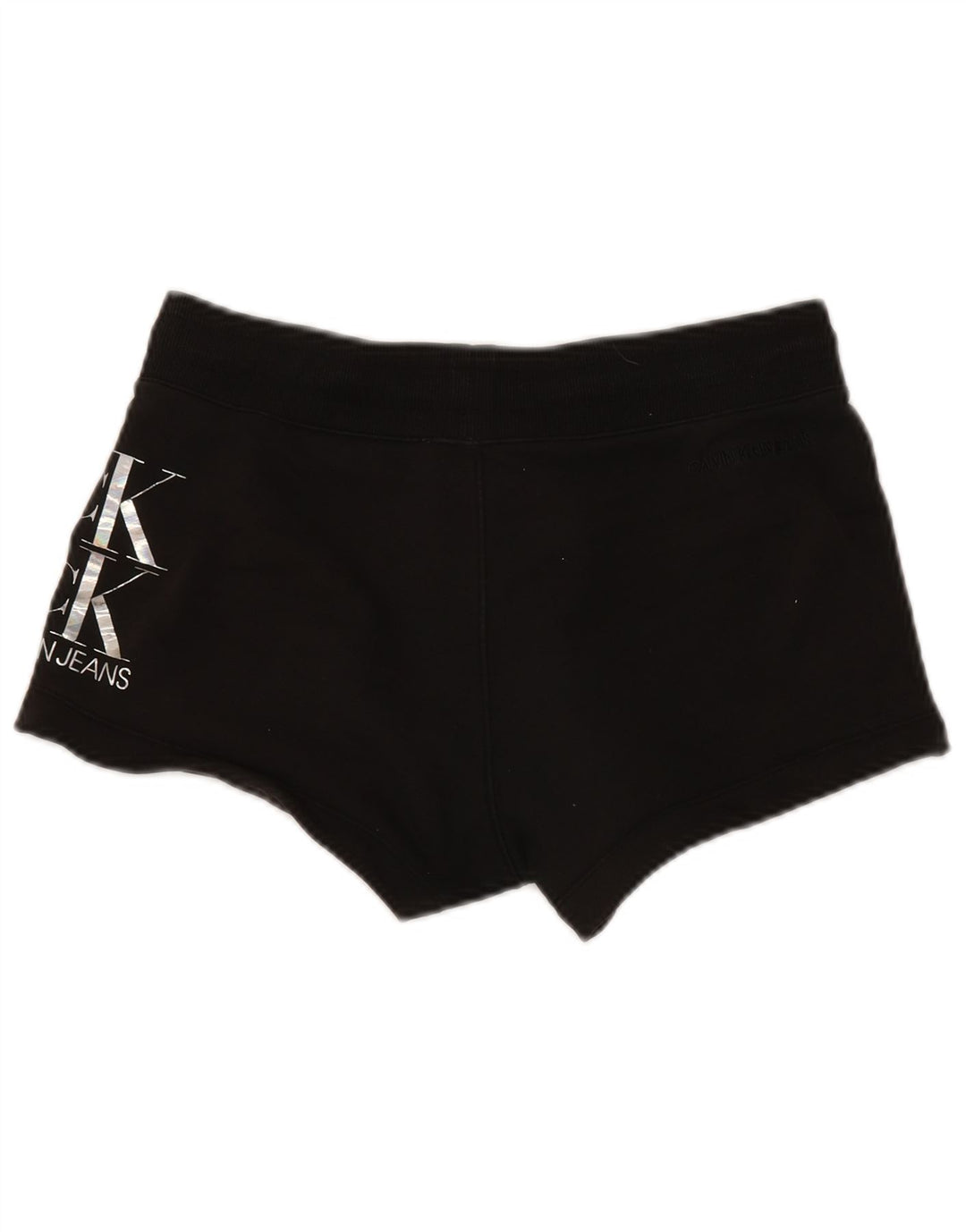 Calções esportivos gráficos femininos Calvin Klein UK 14 algodão preto médio