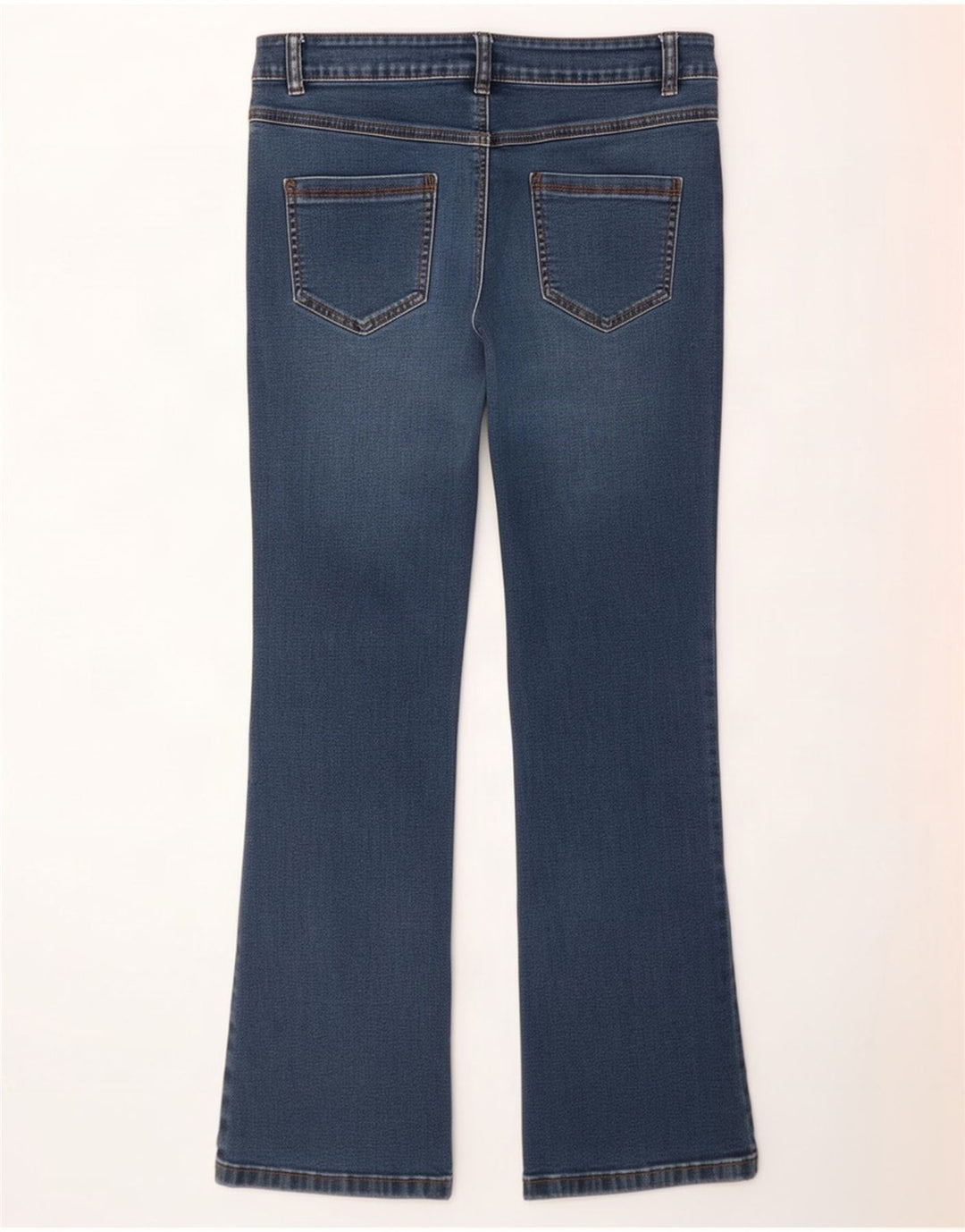 Jeans femininos M&Co Bootcut UK 12 médio W30 L28 algodão azul