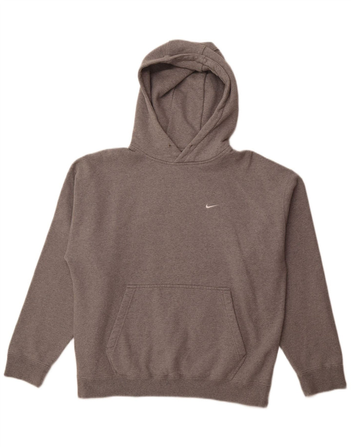 NIKE Mens Hoodie Jumper Grande Algodão Cinza