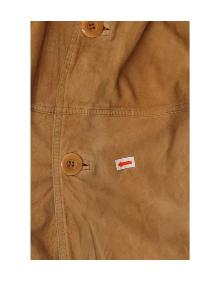 A. Jaqueta masculina de camurça RASPINI Reino Unido 36 couro marrom pequeno