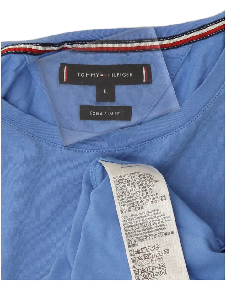 Camiseta masculina TOMMY HILFIGER extra slim grande algodão azul