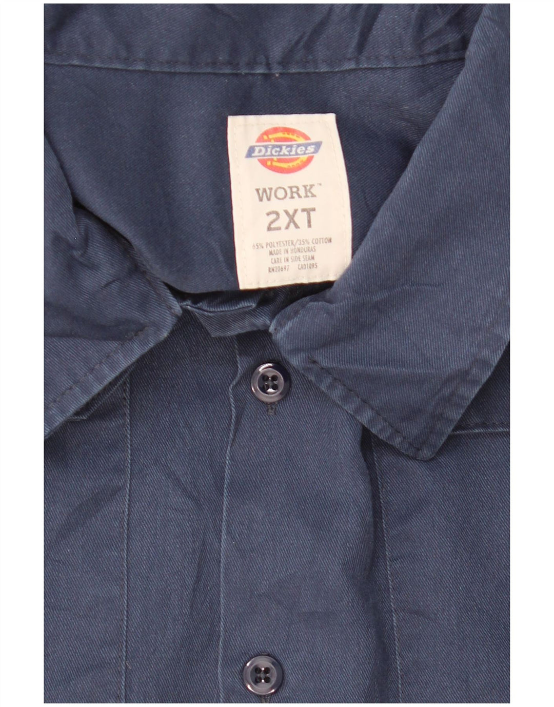 Camisa masculina alta de manga curta DICKIES 2XL poliéster azul marinho