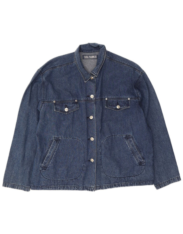 Jaqueta jeans feminina grande St. Bernard Reino Unido 14/16 grande algodão azul