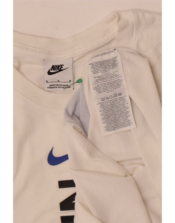 Camiseta Nike masculina gráfica Top médio branco colorblock algodão