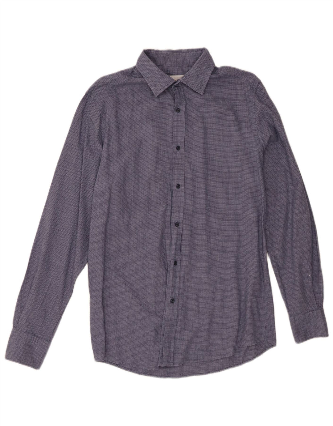 Camisa masculina MASSIMO DUTTI algodão houndstooth azul médio