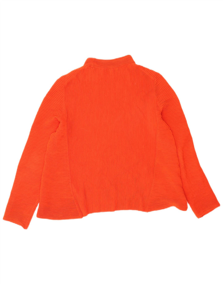 Cos Womens Top Manga Longa UK 10 Pequeno Algodão Laranja