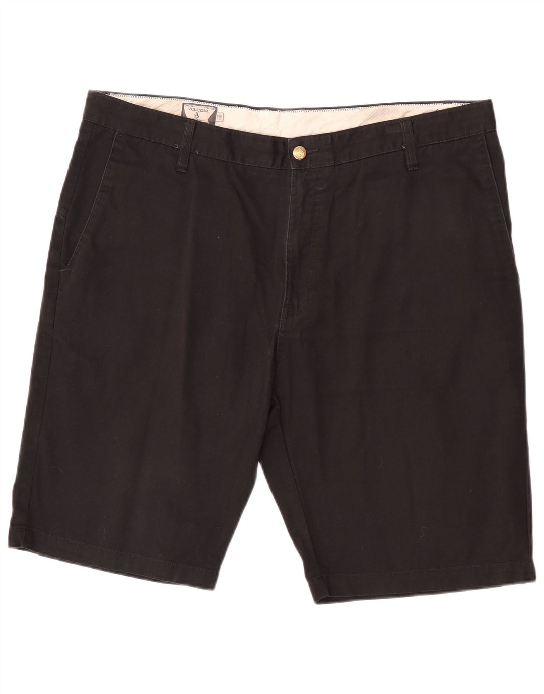 Volcom Mens Chino Shorts W38 XL Algodão Preto