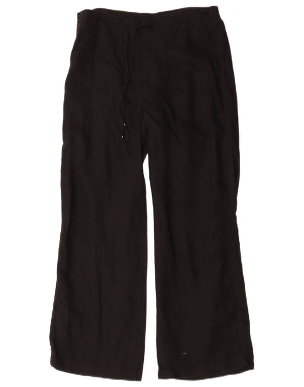 Calça casual feminina de perna larga Marks & Spencer Reino Unido 10 pequena W32 L28 preta