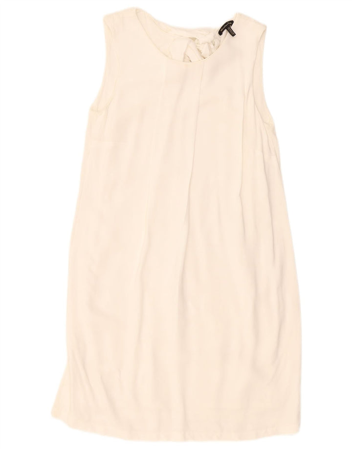 Vestido feminino Massimo Dutti sem mangas regular shift UK 10 pequeno branco