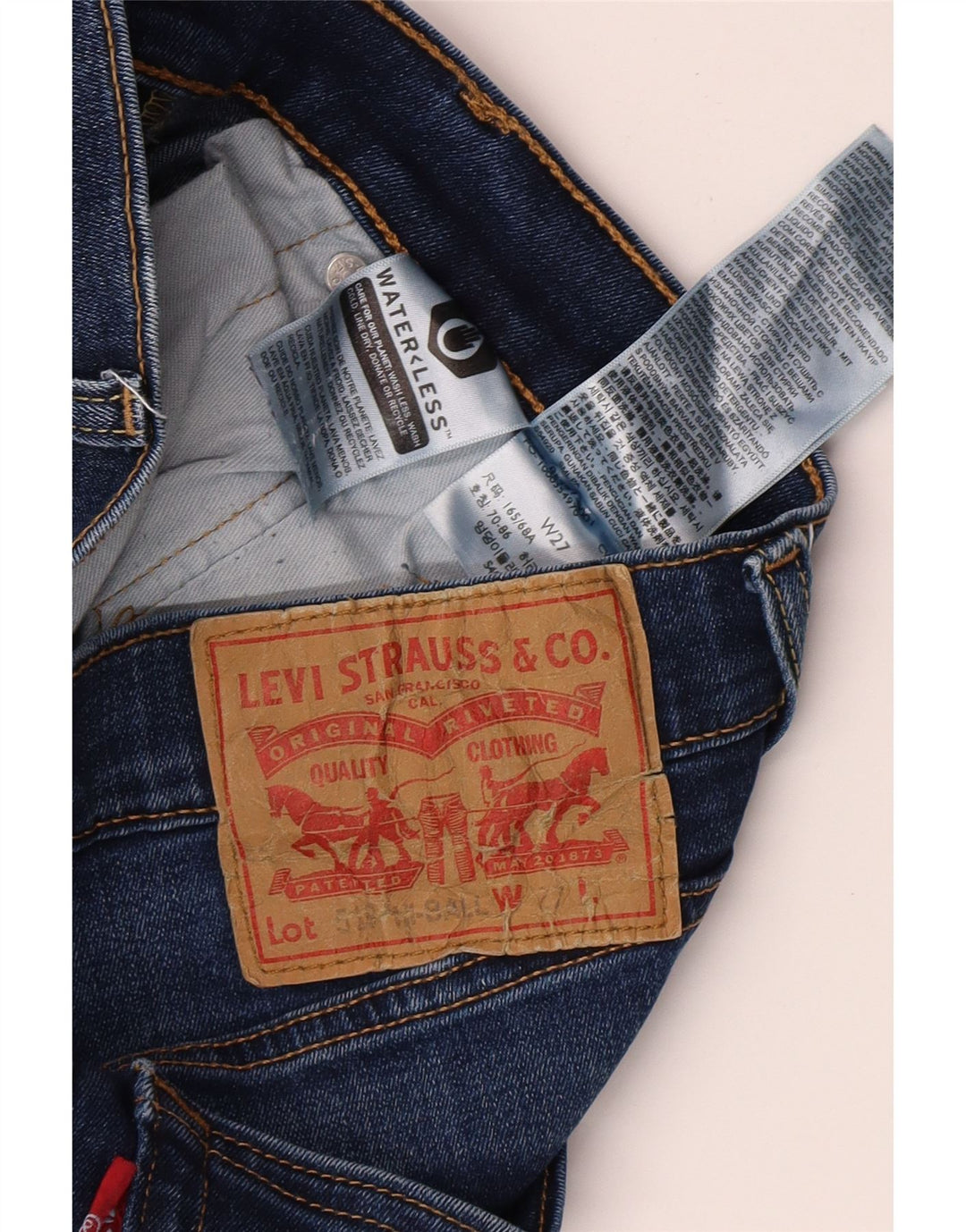 Jeans slim feminino LEVI'S W27 L25 algodão azul