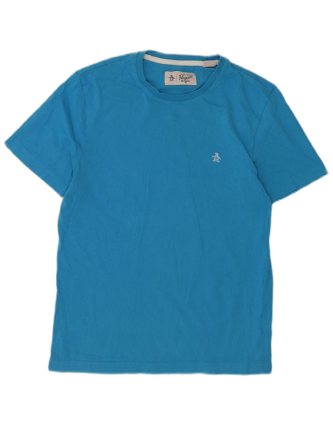 Camiseta masculina Penguin Top pequeno algodão azul
