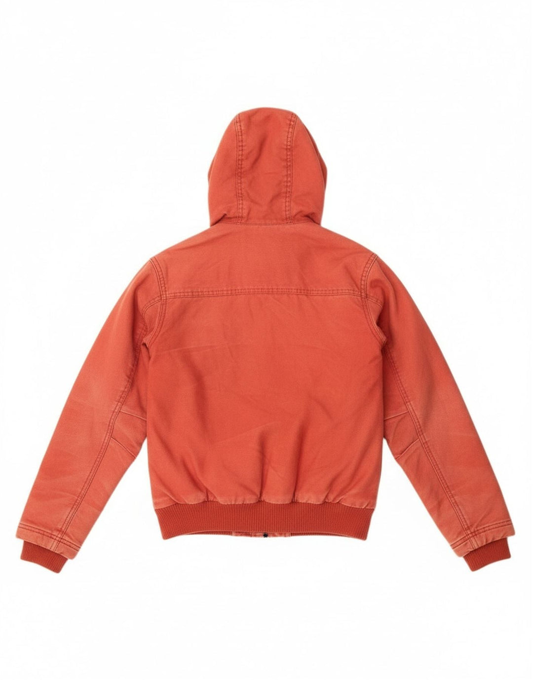 Jaqueta bomber feminina com capuz Quiksilver Reino Unido 12 algodão vermelho médio
