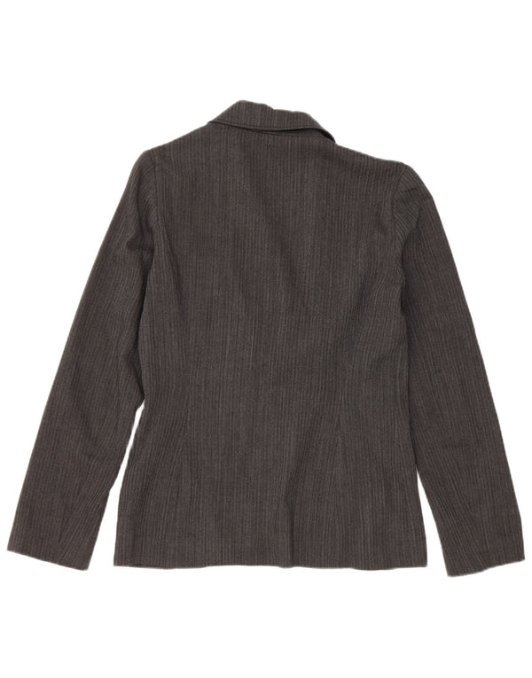 Jaqueta blazer feminina vintage com 2 botões IT 42 lã cinza médio