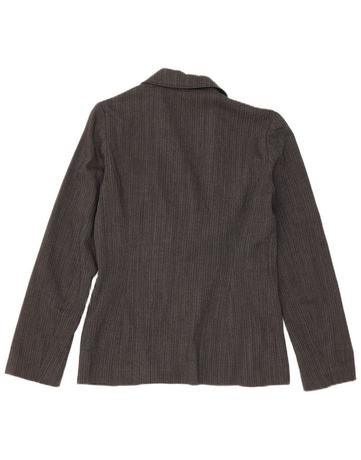 Jaqueta blazer feminina vintage com 2 botões IT 42 lã cinza médio