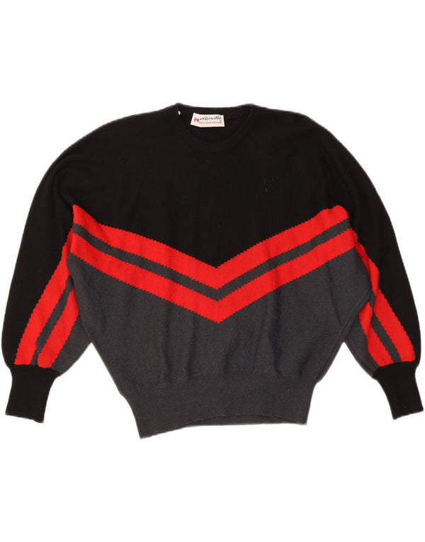 Suéter feminino Mazzonetto com gola redonda IT 48 XL preto colorblock