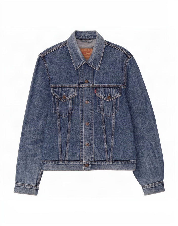Jaqueta jeans masculina Levi's UK 40 grande algodão azul