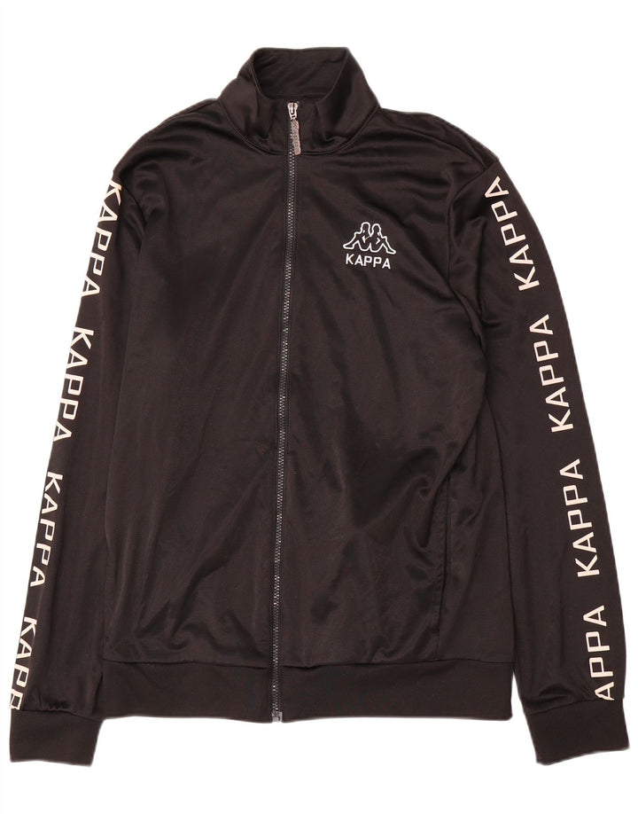 Kappa Mens Graphic Tracksuit Top Jacket Grande Preto Poliéster Esportes