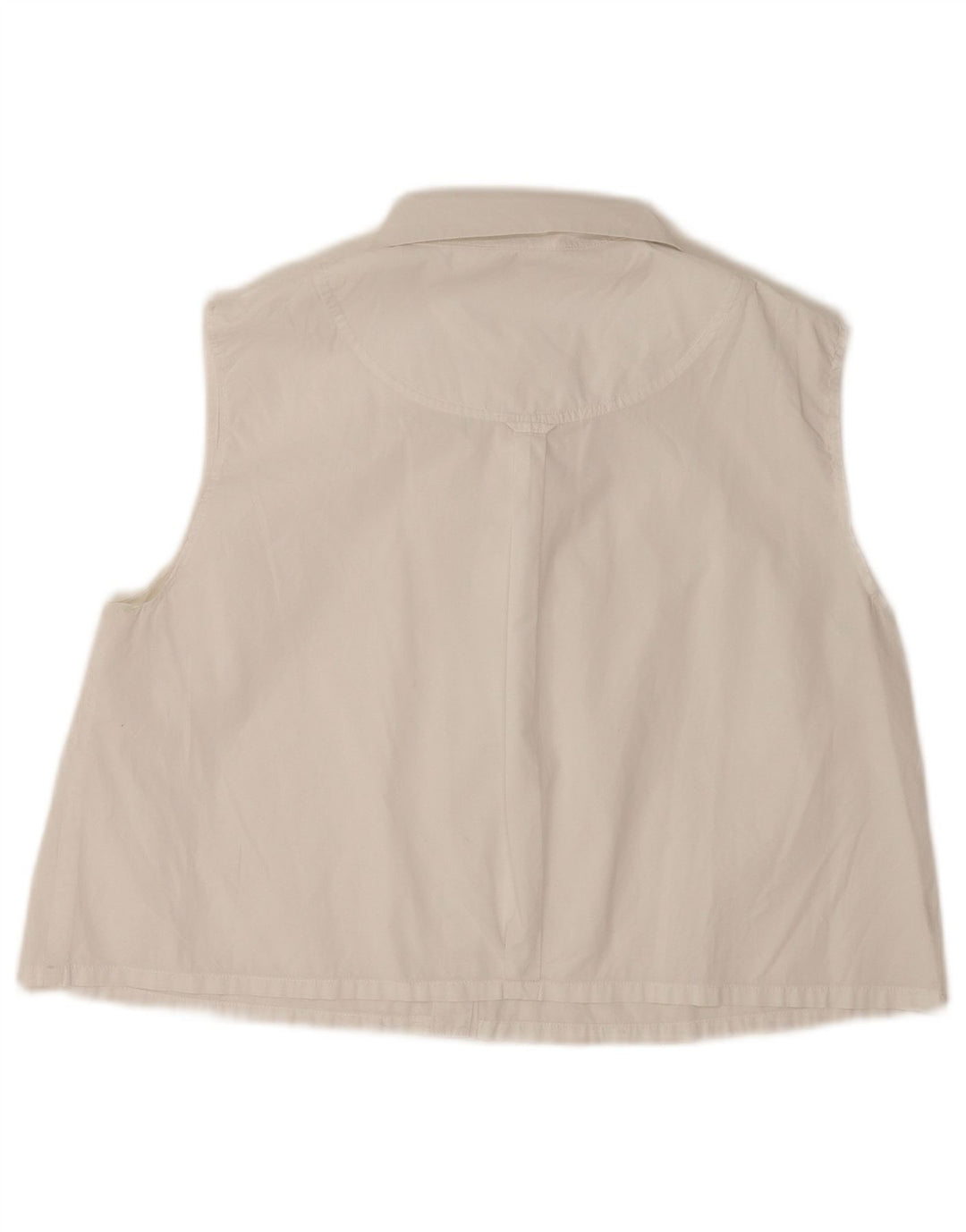 Blusa feminina sem mangas com corte Max & Co. Reino Unido 12 médio branco