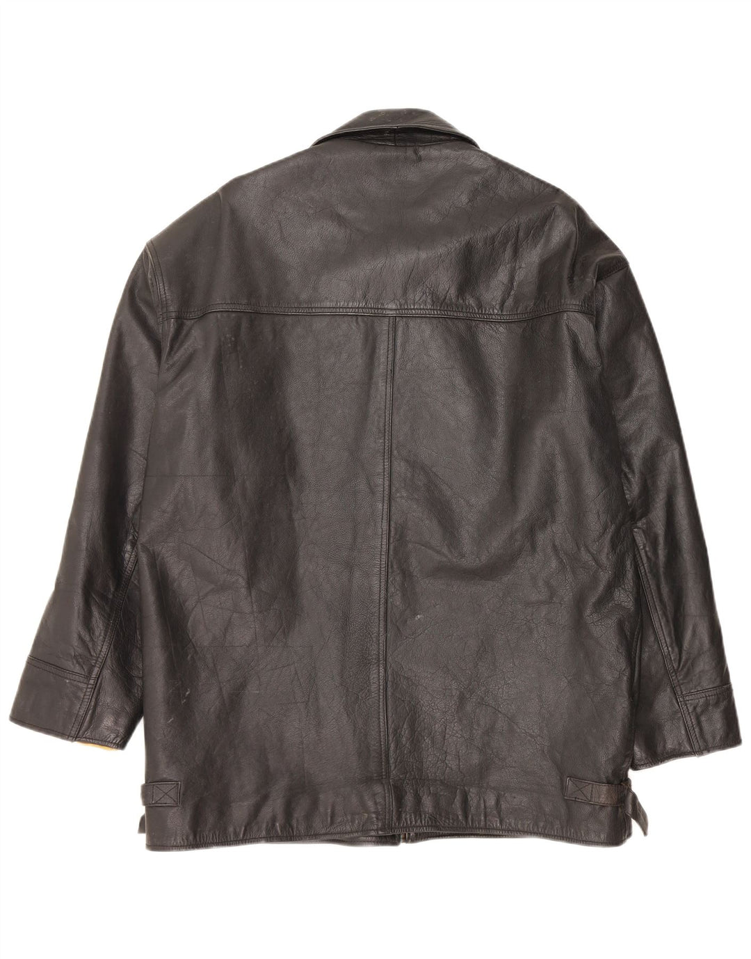 Jaqueta de couro masculina vintage UK 42 XL couro preto