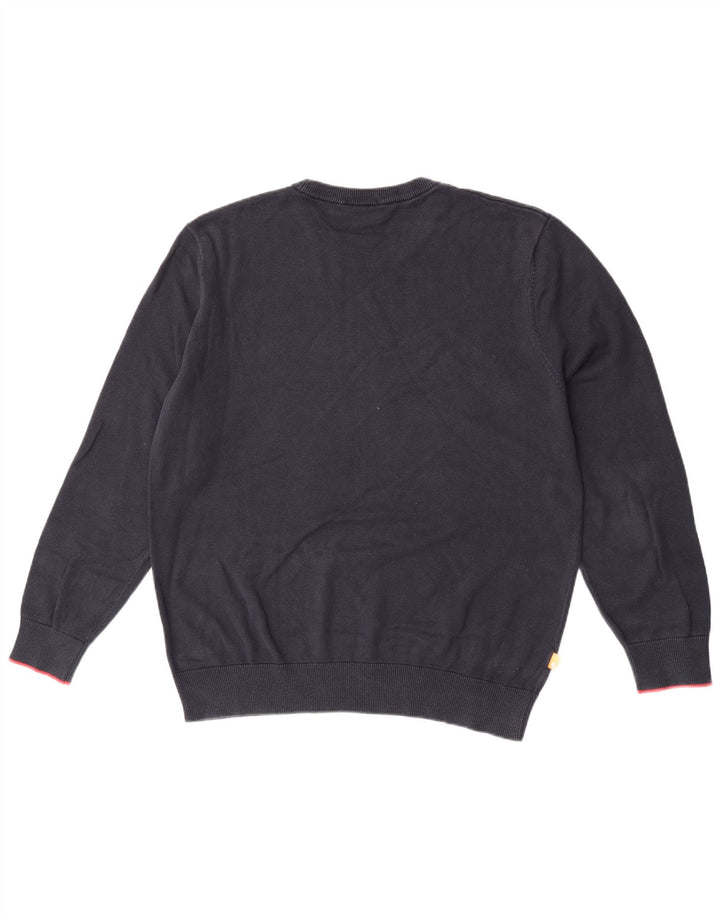 Suéter masculino Timberland com gola redonda, grande algodão azul marinho