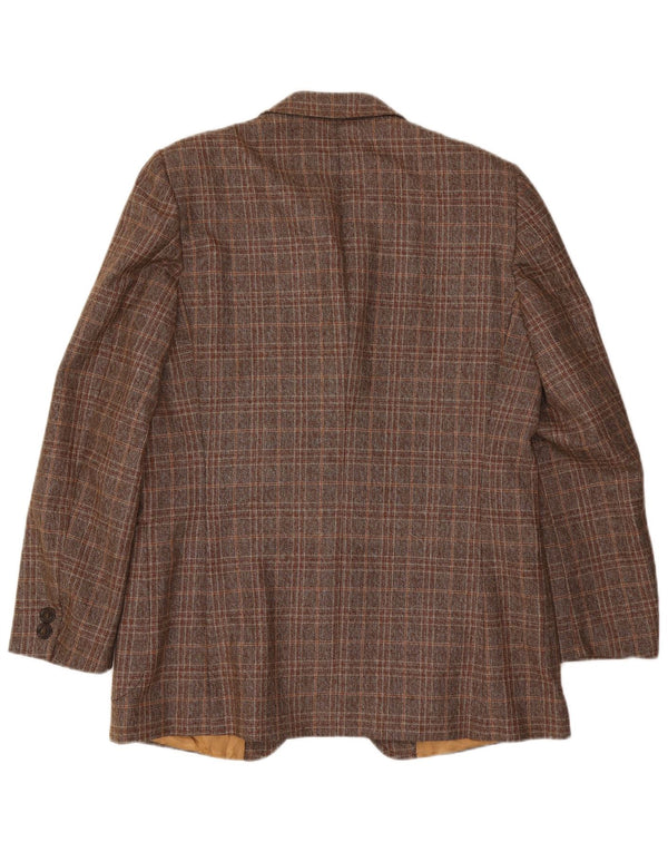 Jaqueta blazer masculina de 2 botões Sir Henry's Reino Unido 40 grande xadrez marrom