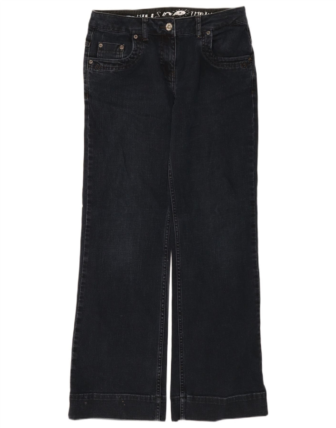 Calça jeans feminina Fat Face Bootcut Reino Unido 10 pequena W30 L32 algodão azul marinho