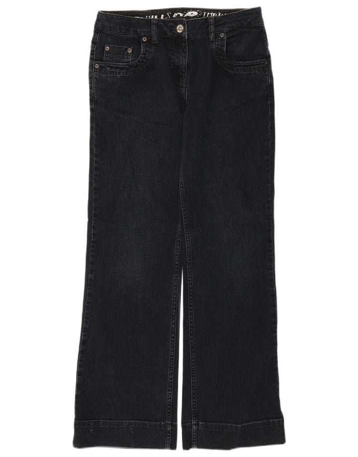 Calça jeans feminina Fat Face Bootcut Reino Unido 10 pequena W30 L32 algodão azul marinho