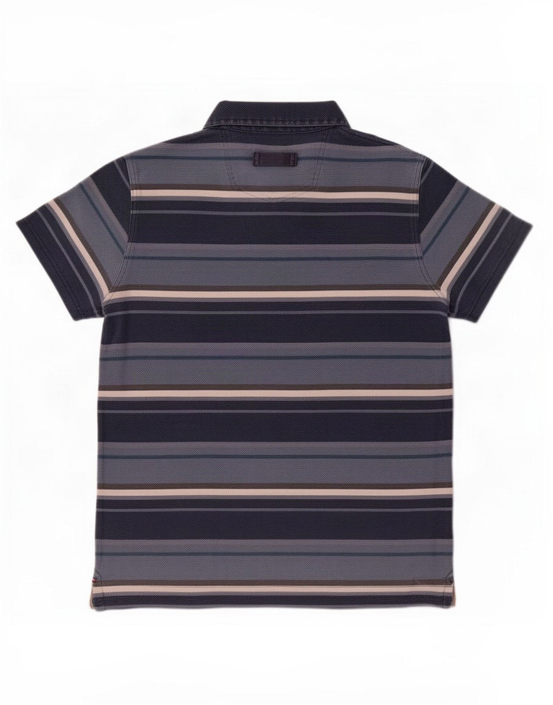 Camisa polo masculina Fat Face algodão listrado azul médio