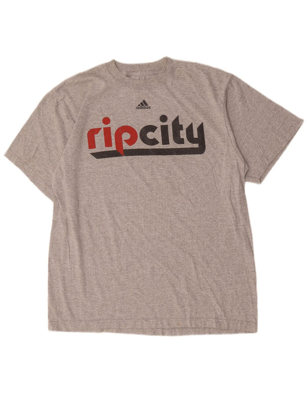 Adidas Mens Graphic T-Shirt Top Large Grey Cotton