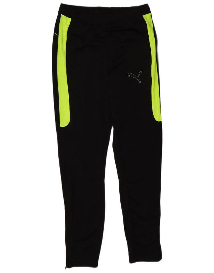 Calça de treino masculina PUMA pequena preta colorblock poliéster