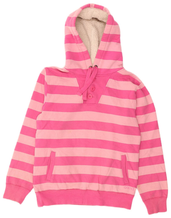 Jumper com capuz feminino Animal UK 12 algodão listrado rosa médio