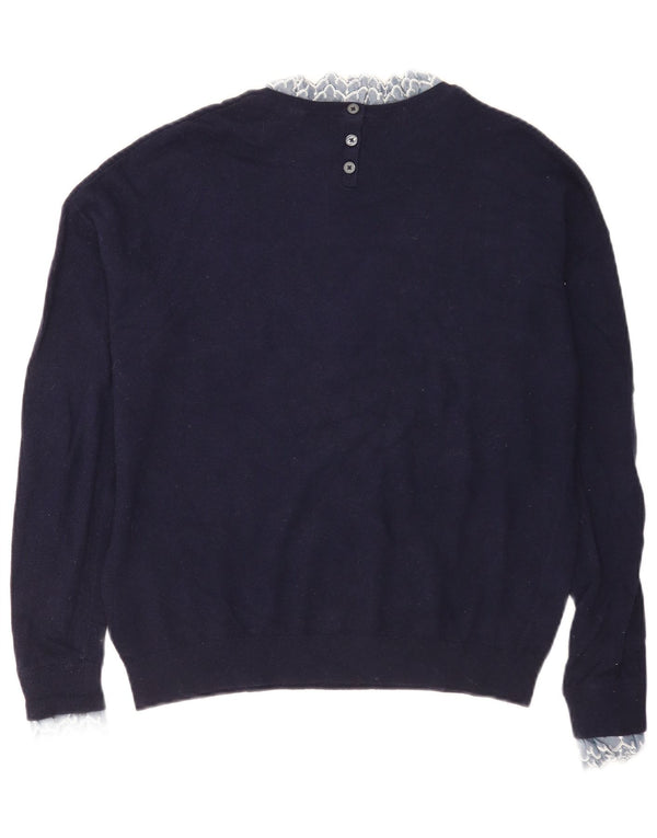 Boden suéter feminino grande com gola de tartaruga Reino Unido 10 pequeno azul marinho