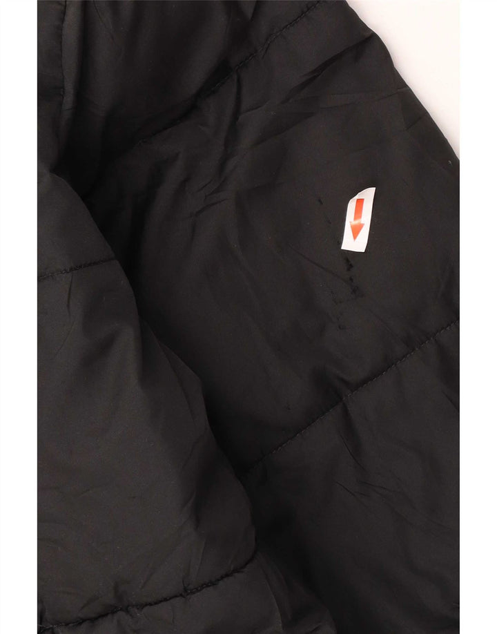 Jaqueta acolchoada superdimensionada feminina Zara UK 10 poliéster preto pequeno