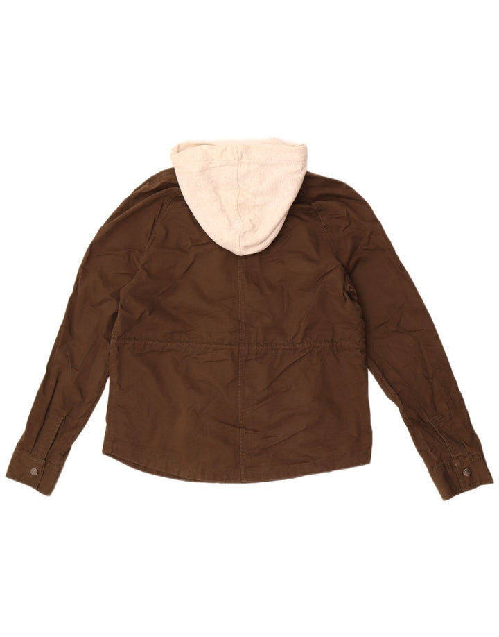 Jaqueta bomber com capuz feminina Superdry UK 14 algodão cáqui médio