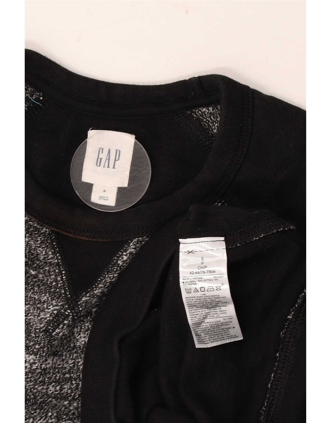 Moletom masculino Gap Jumper pequeno cinza colorblock algodão