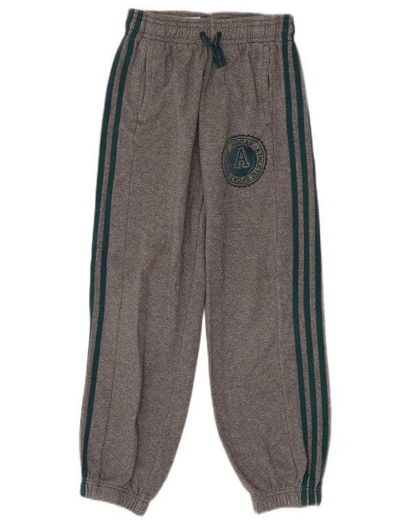 Adidas meninos calças de treino gráfico joggers 11-12 anos cinza manchado