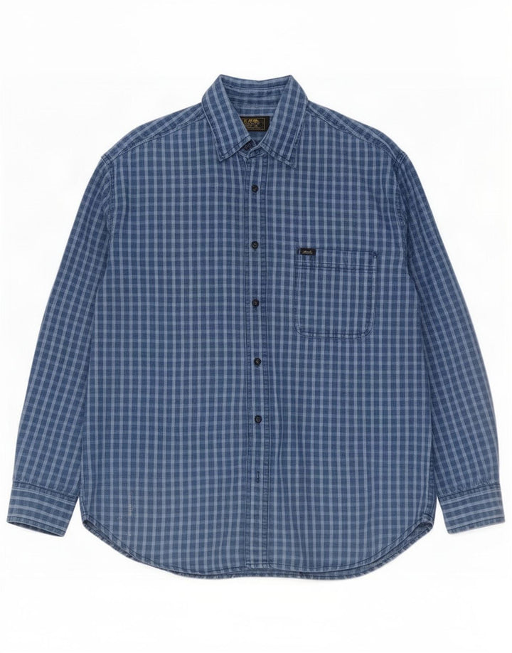 Camisa masculina Lee XL azul xadrez algodão