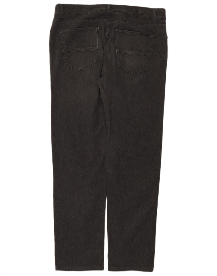 Trussardi Calça jeans reta masculina W37 L31 algodão cinza