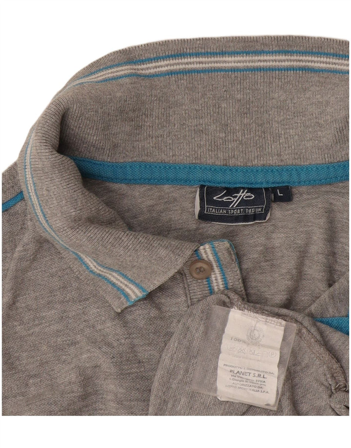 Camisa polo masculina Lotto grande algodão cinza