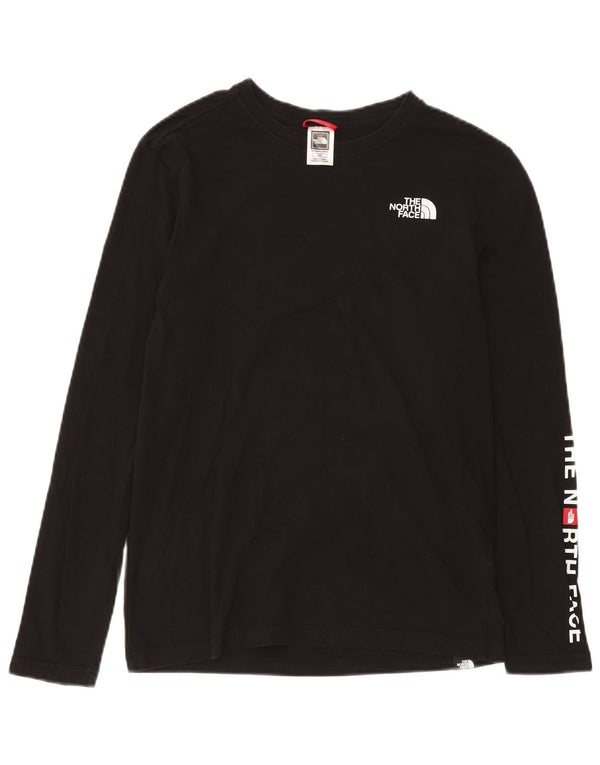 THE NORTH FACE Top gráfico masculino manga comprida pequeno algodão preto