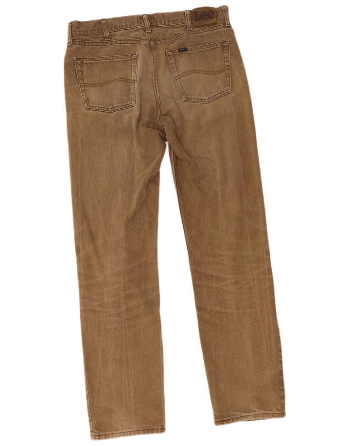 Jeans retos masculinos Lee W35 L34 algodão cáqui