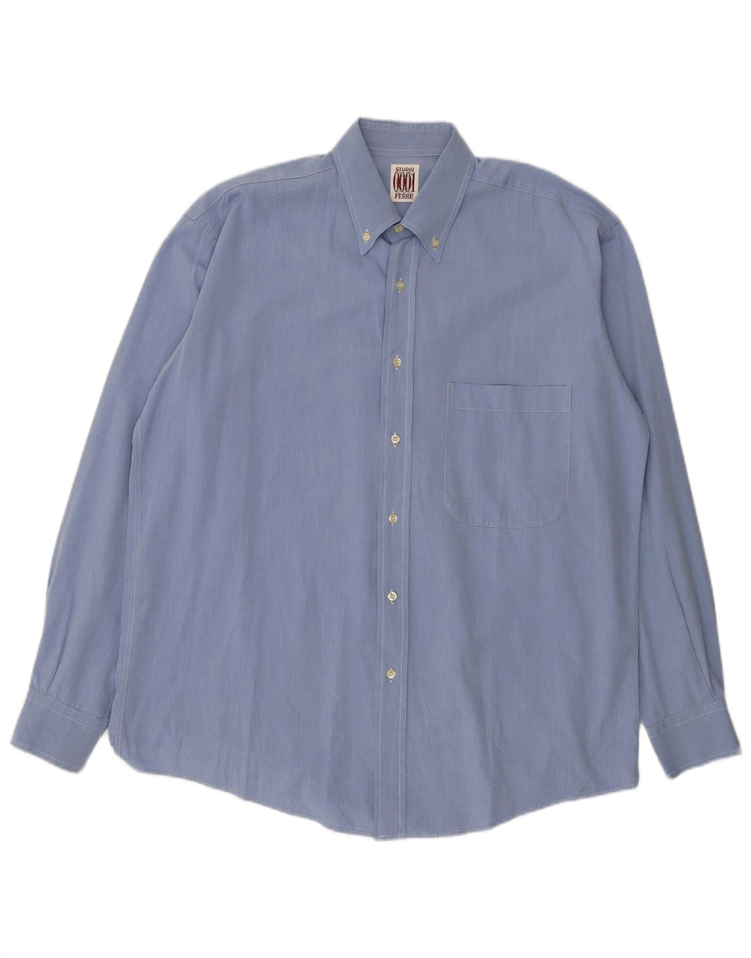 Camisa masculina Ferre tamanho 42 16 1/2 grande algodão azul
