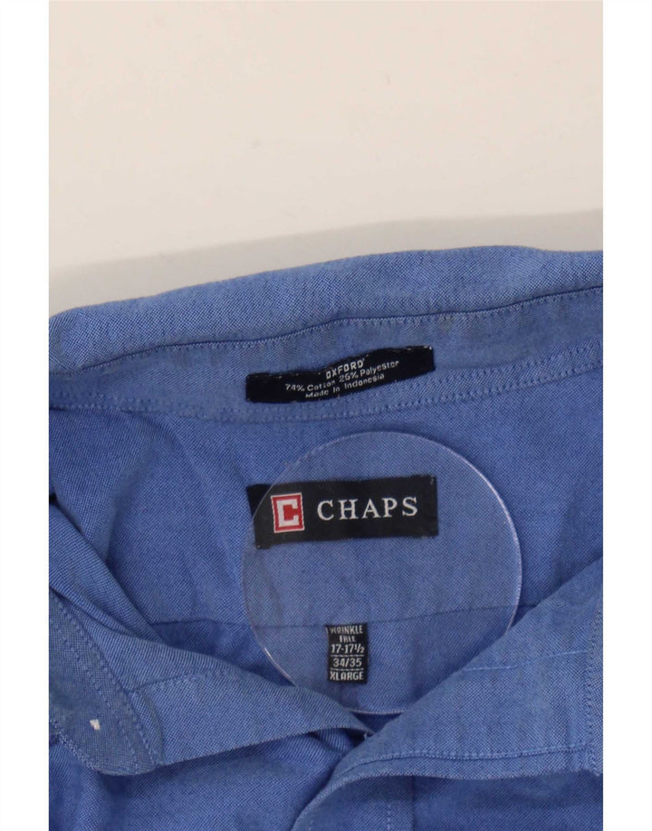 Camisa masculina Oxford Chaps tamanho 17 1/2 XL algodão azul