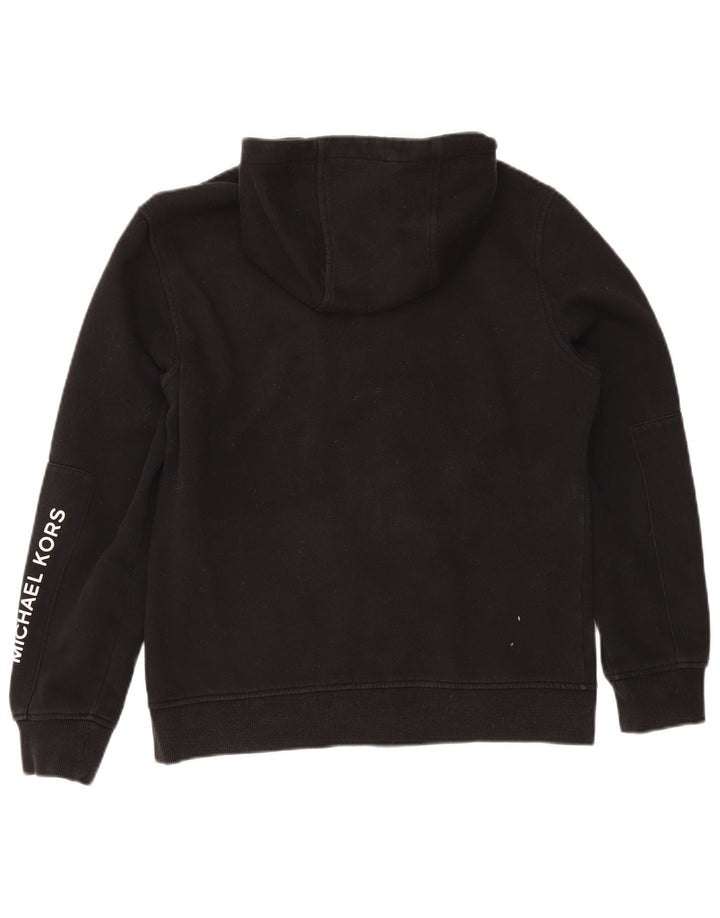 Suéter masculino Michael Kors com capuz e zíper gráfico médio algodão preto
