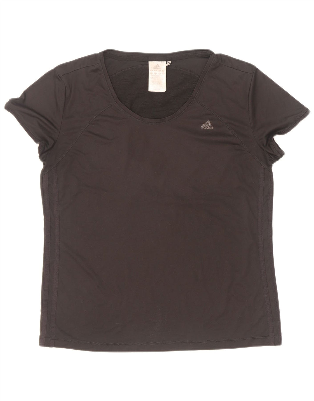 Adidas Womens Climacool T-Shirt Top UK 16 Grande Preto Poliéster