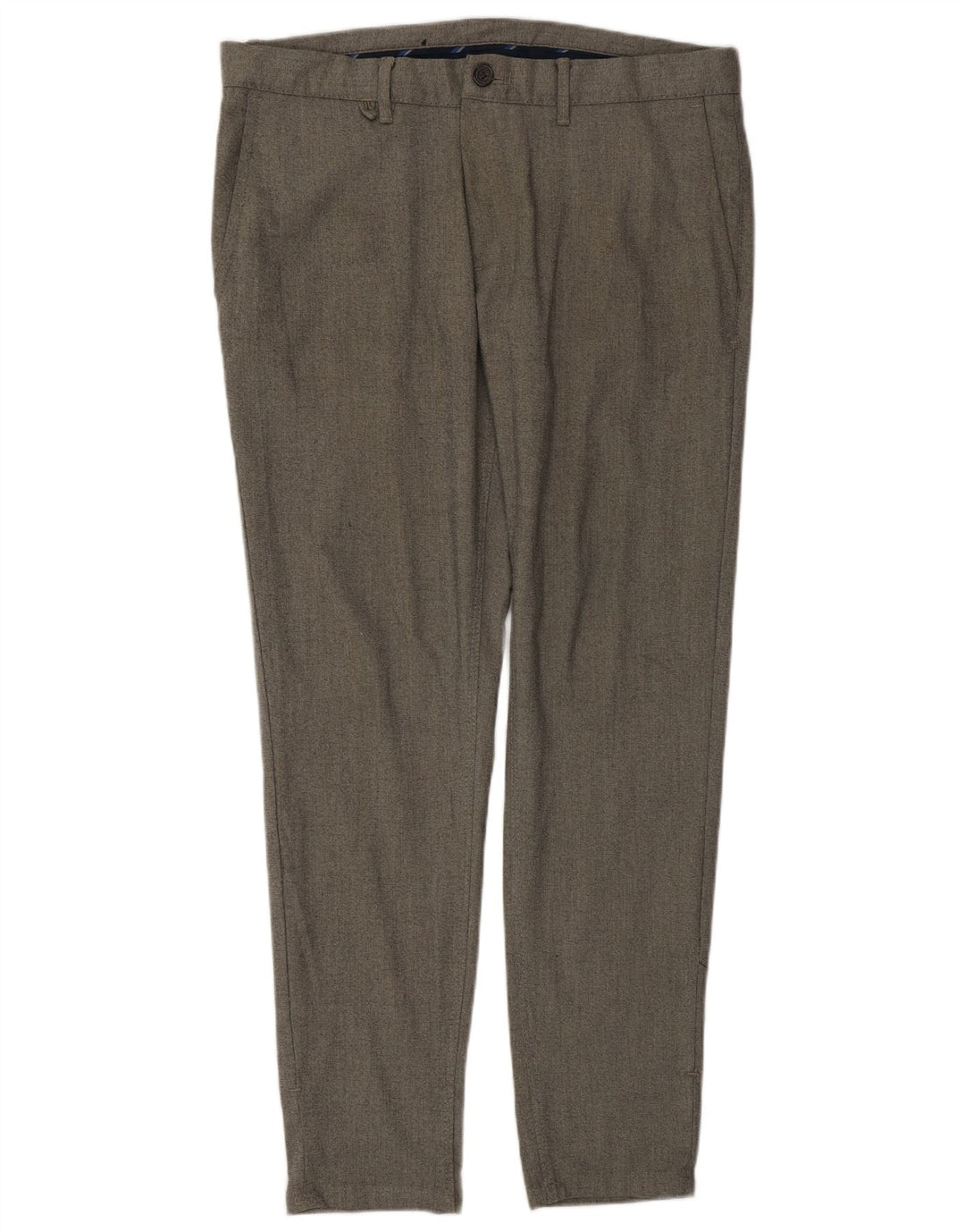 Zara Mens Slim Chino Calças EU 42 Grande W32 L29 Poliéster Cinza