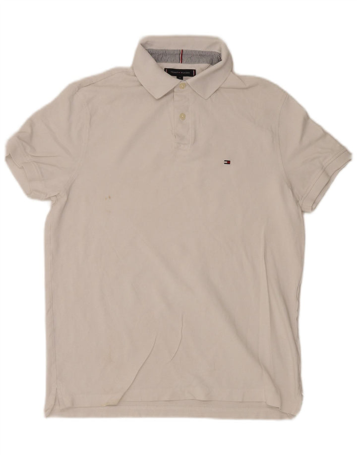 Camisa polo masculina Tommy Hilfiger Regular Fit médio algodão branco