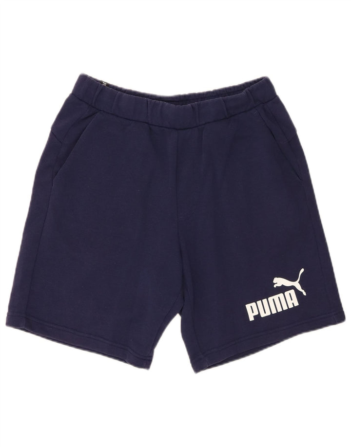 Shorts esportivos gráficos masculinos Puma pequenos azul marinho
