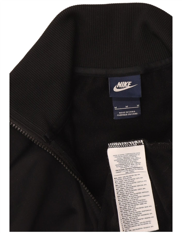 Nike Womens Tracksuit Top Jacket UK 12 Medium Black Colourblock Poliéster
