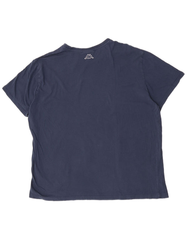 Camiseta gráfica masculina Kappa Top 4XL algodão azul marinho